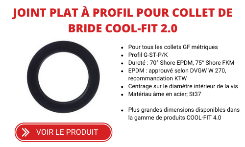 joint plat à profil pour collet de brides cool-fit 2.0